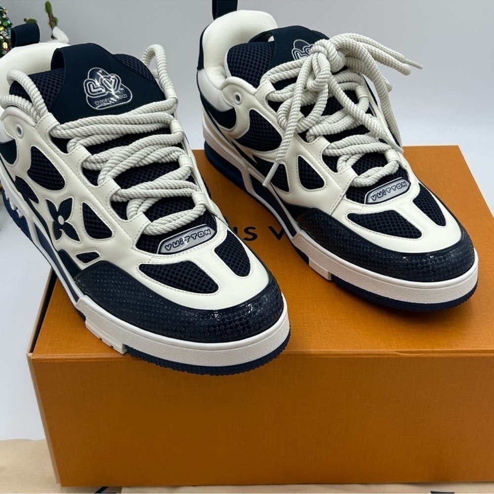 Men’s Louis Vuitton blue skate trainer sneakers size 11 fits 13 US made in Italy - Picture 3 of 11